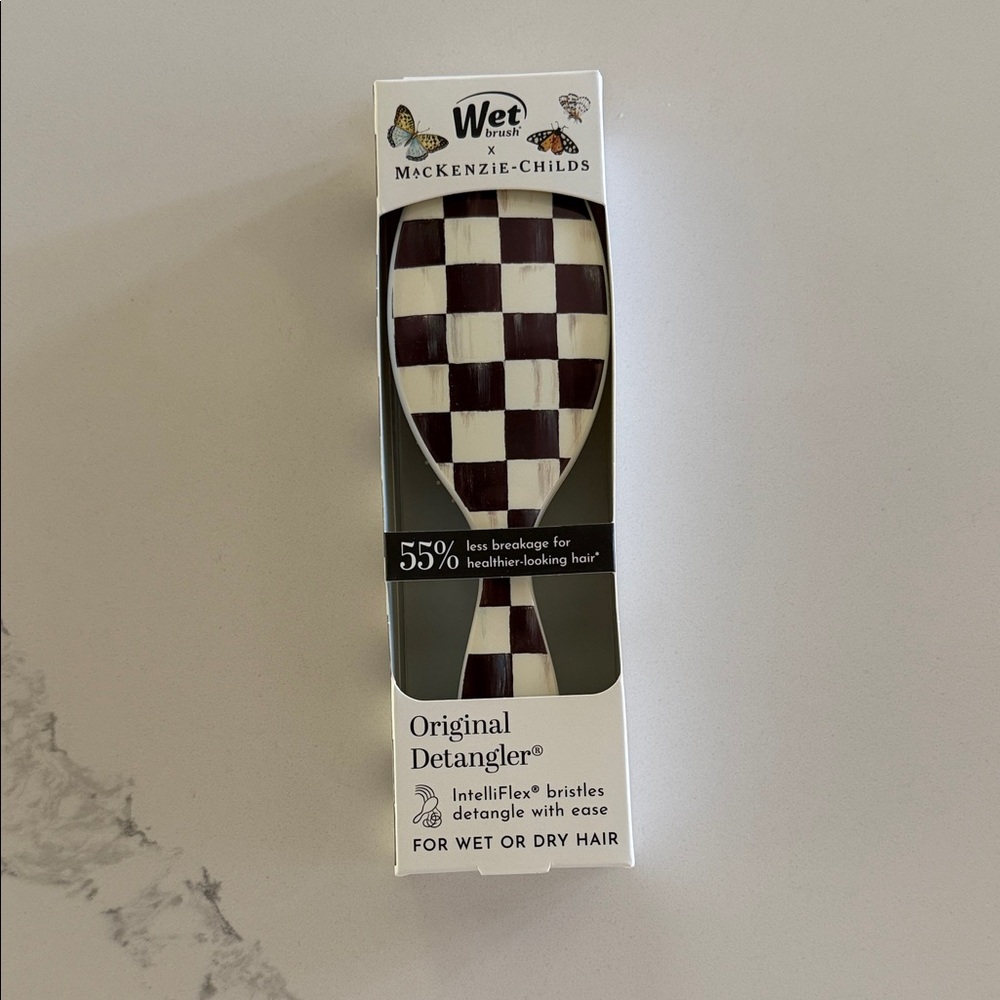 NEW! Wet x MacKenzie-Childs Checkerboard Hair Brush - Black & White